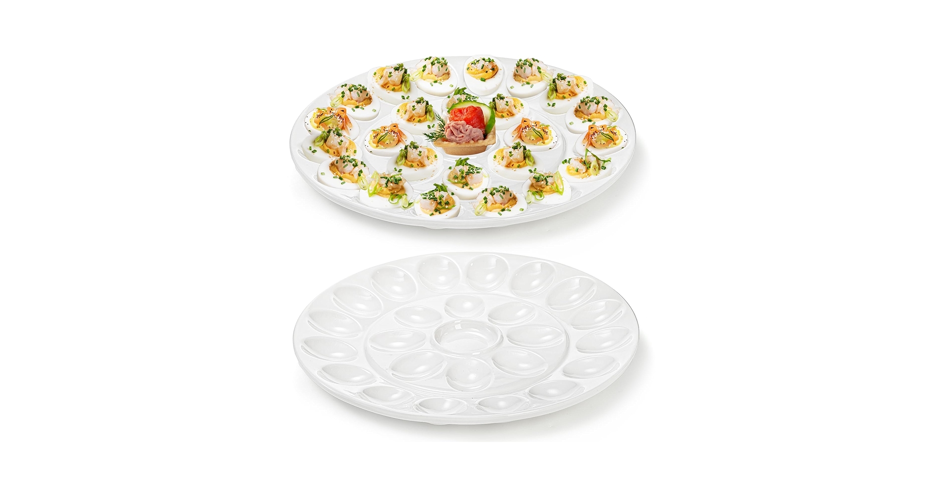 食器   Divelled egg tray Amazon.com | Foraineam 2 Pack 12.6 Inches Porcelain Deviled